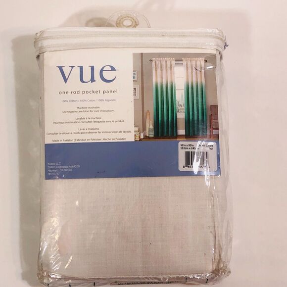 Vue Signature Arashi Green Ombre Embroidered Window Panel 52" W x 95" L 1 Panel - Picture 5 of 8